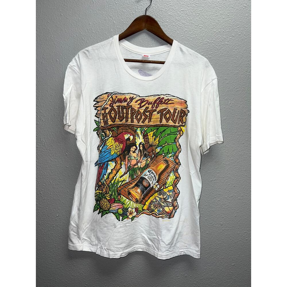 Vintage Jimmy Buffet The Outpost Tour Shirt Concert Corona 1991 90s VTG Large